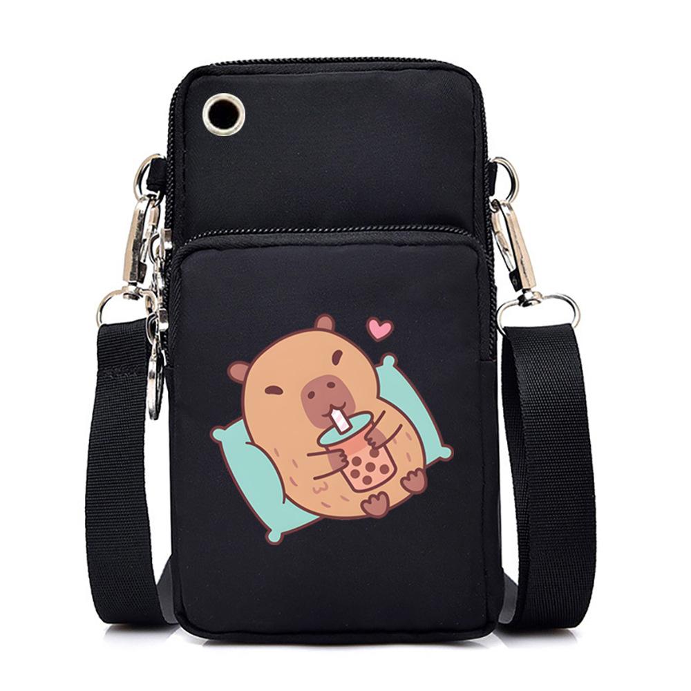 Kapibara Cute Peripheral Printing New Messenger Bag Multi-functional Casual Mobile Phone Bag