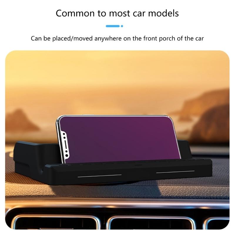 Multifunctional Non Slip Car Dashboard Phone Mount Holder Rack with Parking Number Plate Organizer Storage Box Container