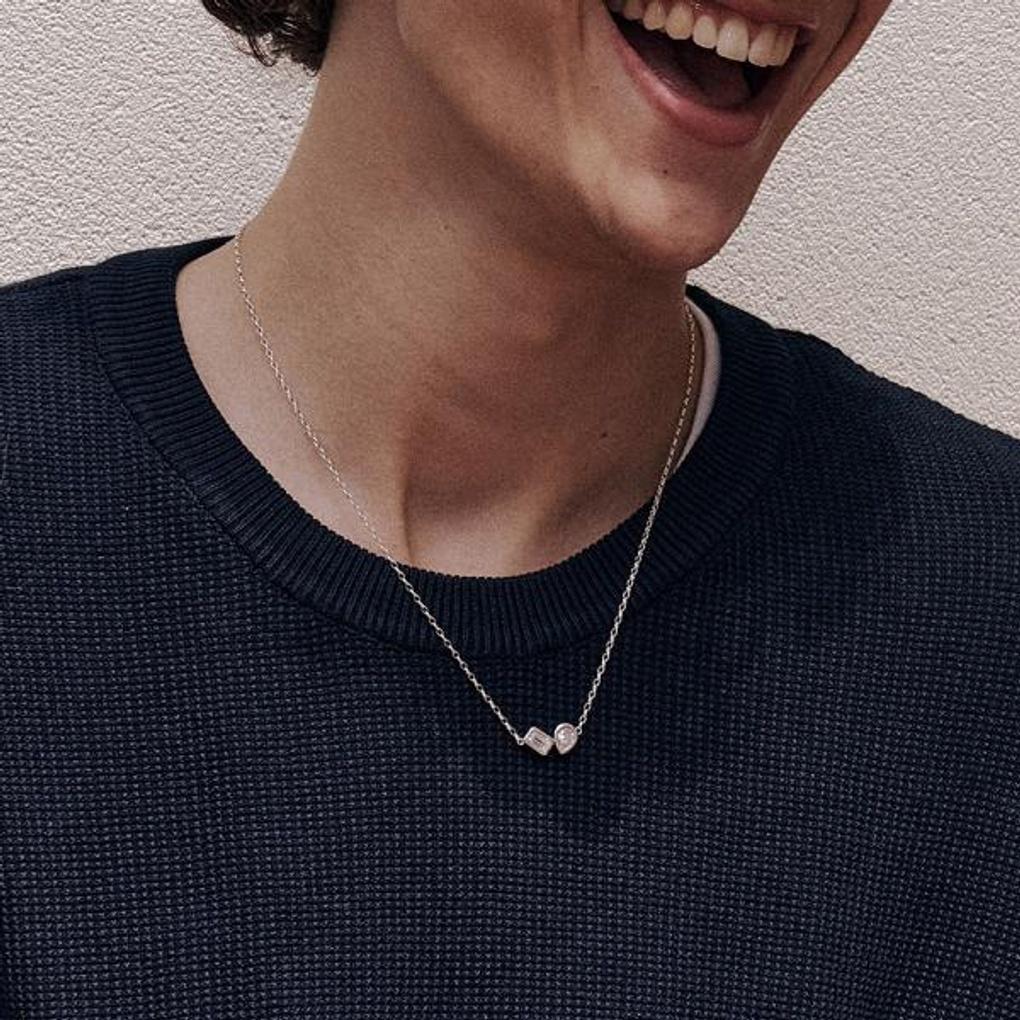 [Puremond] Square Water Drop Necklace OTN222809DWW