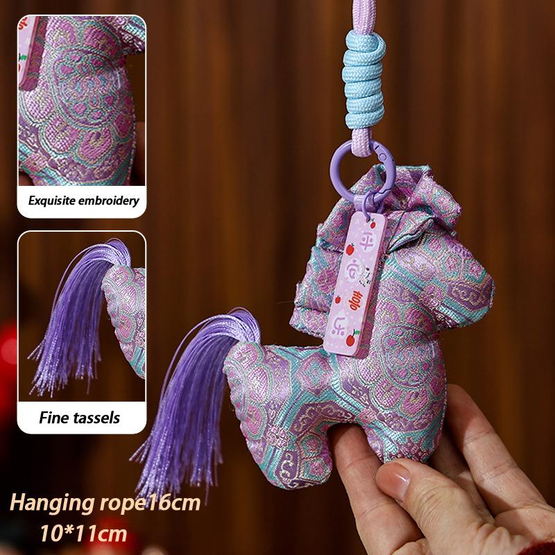 Брошечный мешочек Года Лошади Автомобильный кулон Украшение для гостиной Подвесное украшение для сумки