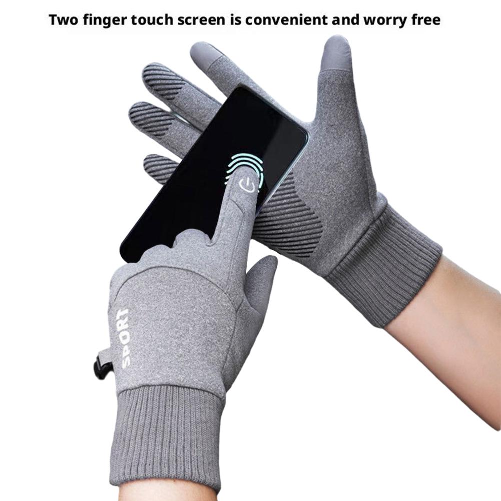 1Pair Gloves Waterproof Windproof Cold Resistant Warm Gloves Full finger gloves winter padded Touch Screen Outdoor Riding Gloves