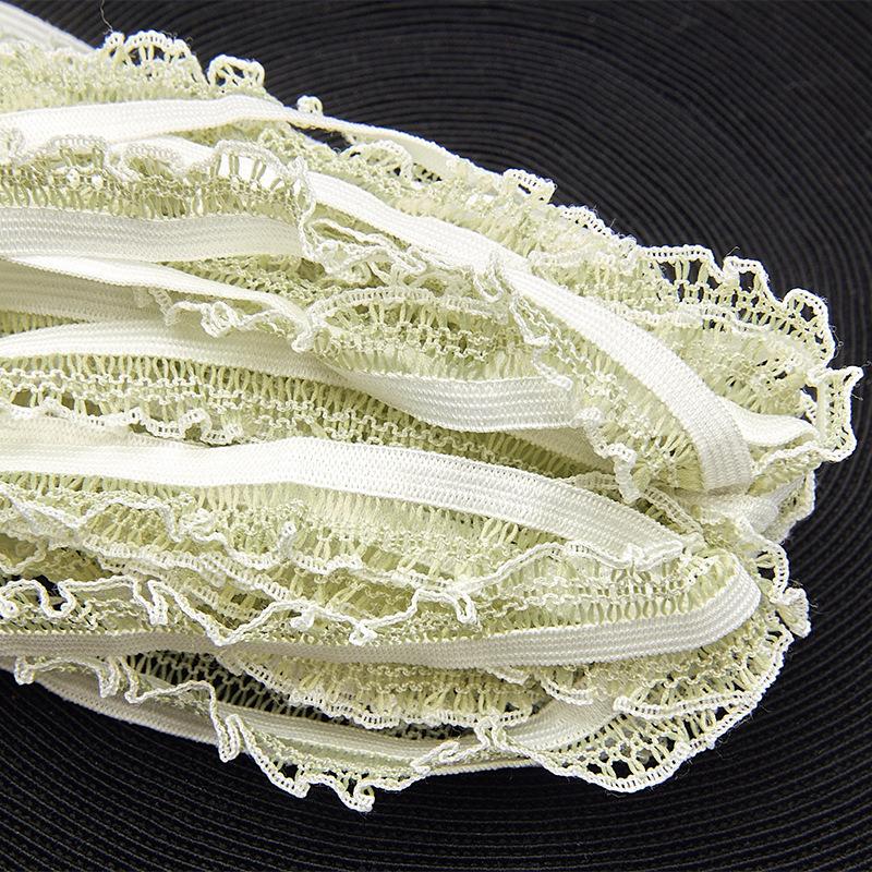 

Набор кружевной мочалки-рюши и повязки на голову 1,5 см с эластичной тесьмой светло-зеленый