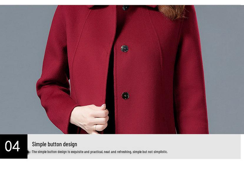Doppelseitiger Wollmantel für Damen - Herbstkollektion 2026, Eleganter Slim Fit für Mütter mittleren Alters