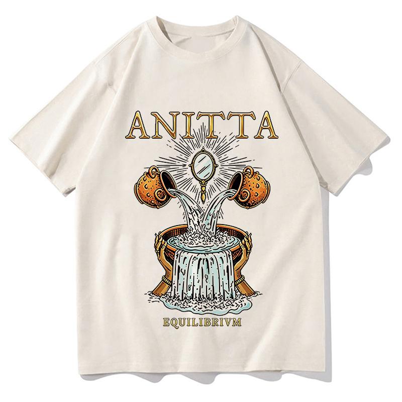EQUILIBRIVM WATER T-Shirt Sängerin Anitta Mode Herren T-Shirts Kurzarm Baumwolle Sommer Locker T-Shirts Unisex Streetwear Print Shirt