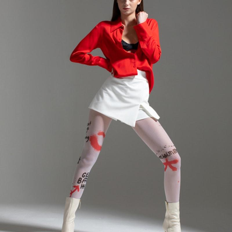 Romantic tiger Graffiti tights