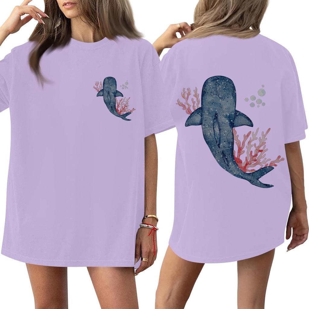 Top Tricou cu Mânecă Scurtă Imprimat cu Gât Rotund pentru Femei