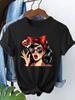 Hip Hop Girls Streetwear Casual Y2k Fashion Tshirt Print Short Sleeve T Shirt Clothing Top Tee Summer Ladies Girls Shirt Tops
