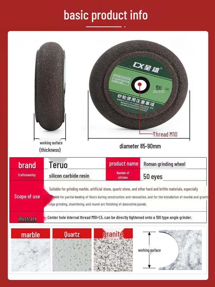 Diamant Marmor Römische Säule Kante Anti-Rutsch Rillen Schleifscheibe für Stein und Kiesel Blumenkübel