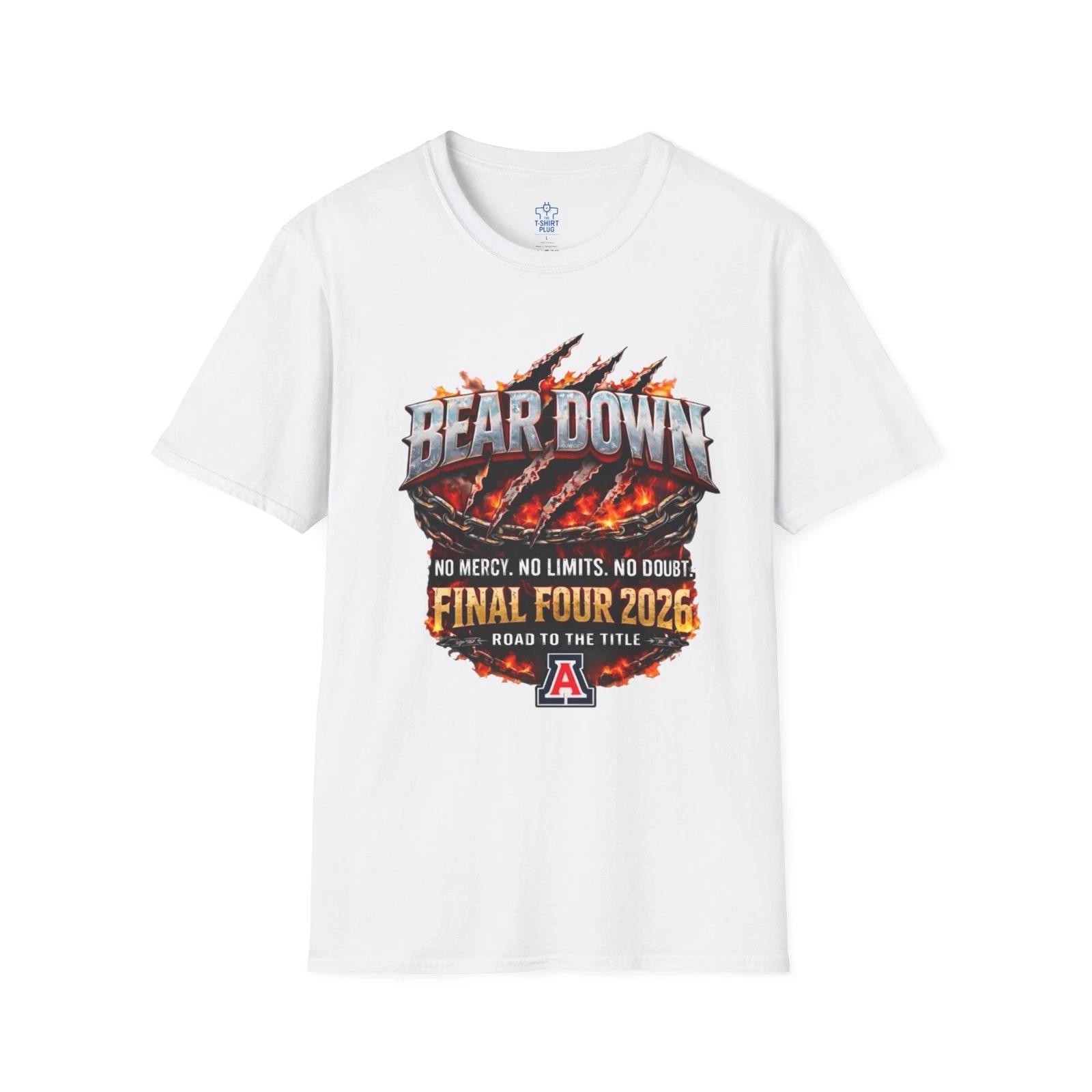 Bear Down Arizona Final Four Tee | U of A Basketball Shirt BIG Prints Both Sides S