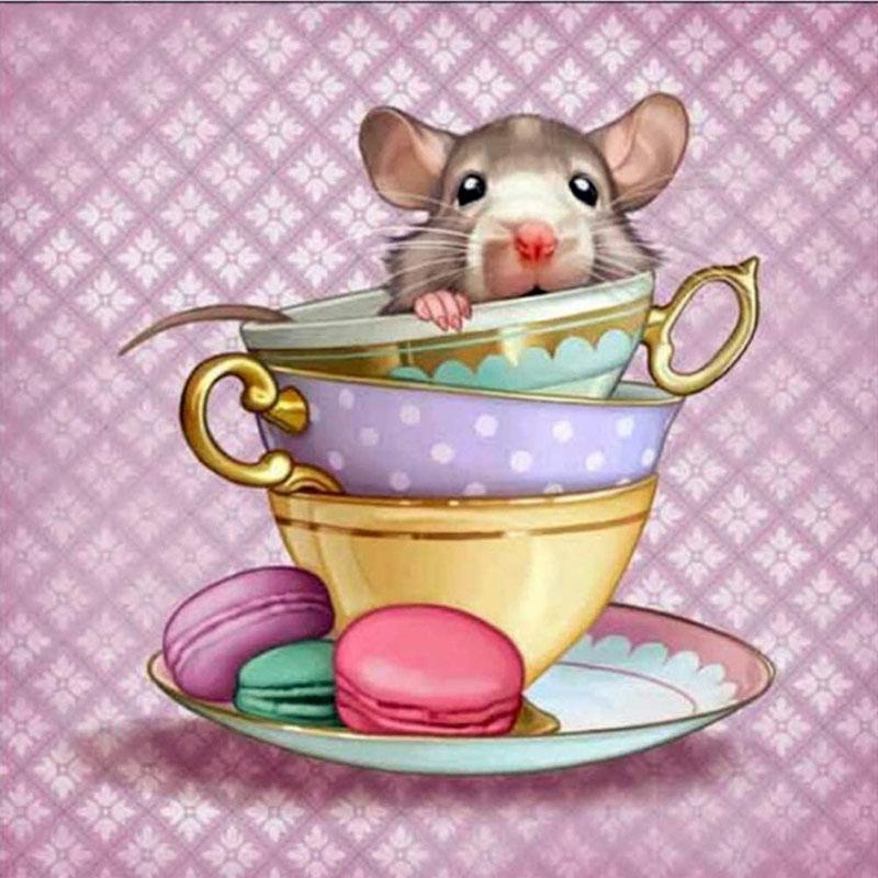 DIY 5D Malowanie Diamentami Śliczny Kot Diamentowa Sztuka Haft Zwierzęcy Ścieg Krzyżykowy Cyrkonie Pełna Okrągła Wiertarka Dekoracja Domu Prezent