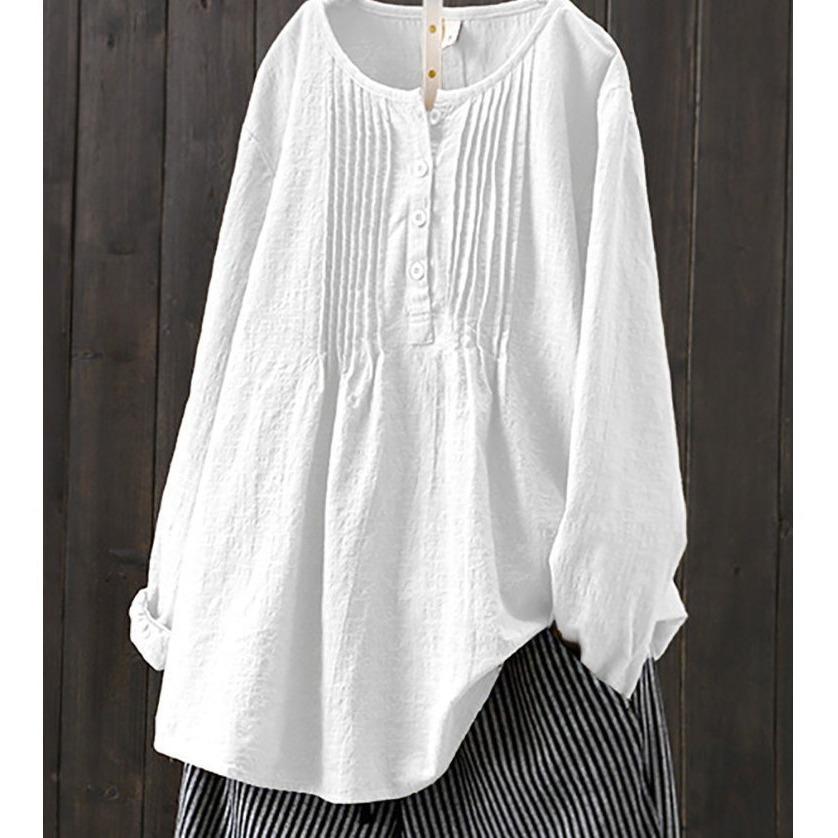 

Футболка из хлопка и льна больших размеров для женщин, свободная блузка на осень-зиму, большой свитер, футболка, женская одежда, топ Y2K S белый