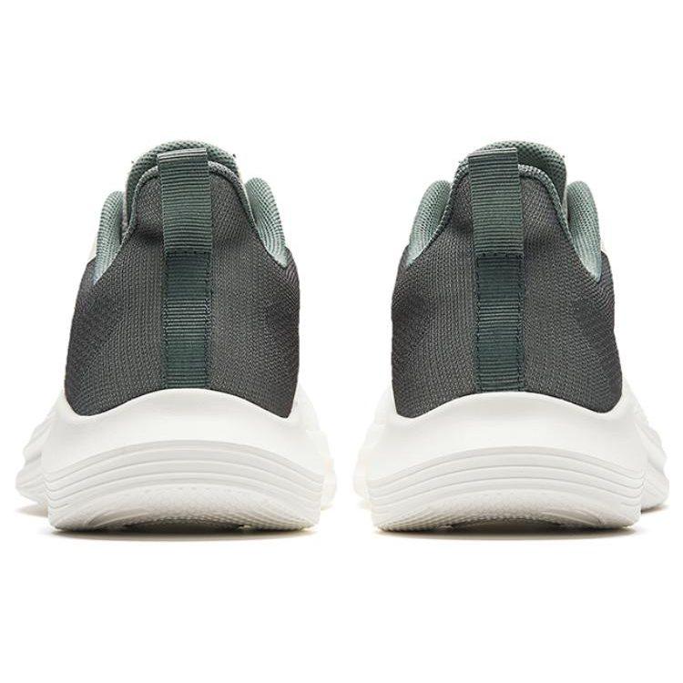 Anta Platform Cushioning Slip Resistant Abrasion Resistant Low Top Running Shoes Men's Gray Green White 912335503-4