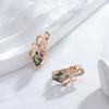 Unique Design Colorful Natural Zircon English Earrings For Women  Rose Gold Color High Quality Daily Fine Cute Jewelry