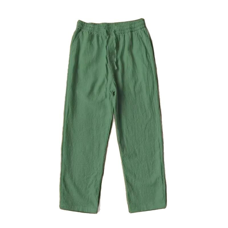 Thin Cotton Imitation Linen Casual Pants Men's Summer Men's Large Size Straight Men's Long Pants