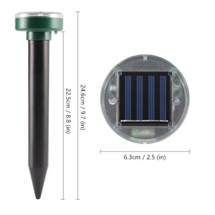Mole Repellent 4 pcs,Solar Ultrasonic Snake Mouse Repellent Chasing Mole Trap,Mouse Repellent,Control Moles Snakes