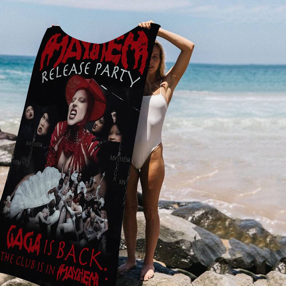 Singer L-Lady Gaga Mayhem Beach Towel For Kids Bath Towel Pool Towel Vacation Gift Picnic Towel Party Gift