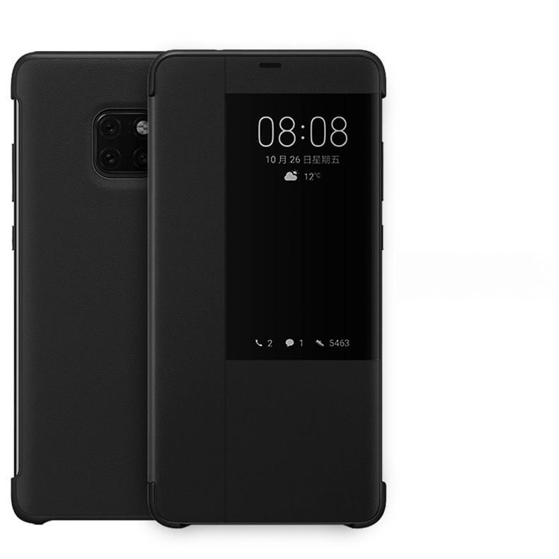 Étui intelligent en cuir avec vue pour Huawei Mate20 Pro Mate20 X Housse à rabat For Mate 20 X noir