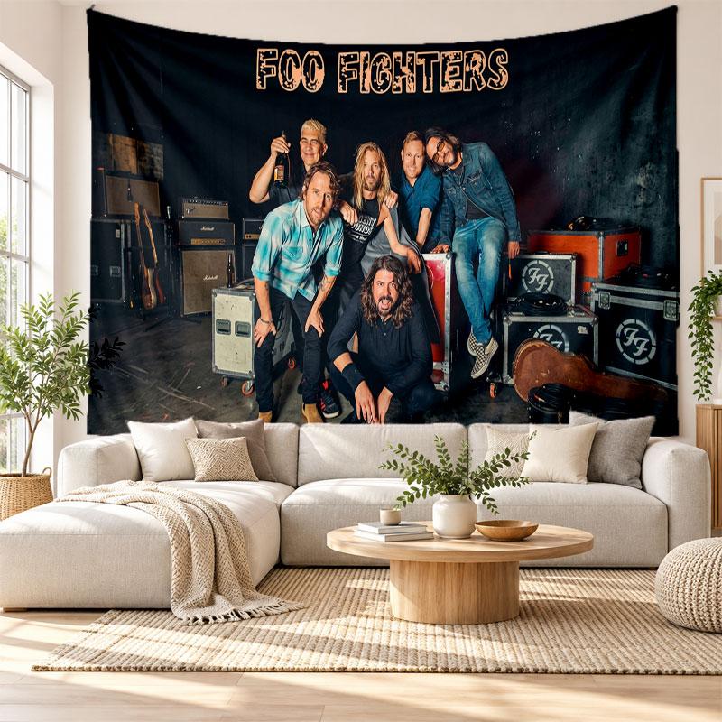 Arazzo da parete Foo Fighters Decorazione per la casa Tessuto da appendere Arte murale Arazzo di sfondo per camera da letto