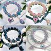 Gradient Crackle Crystal Bracelet with Butterfly Pendant – Sweet Style, Everyday Versatile for Students.