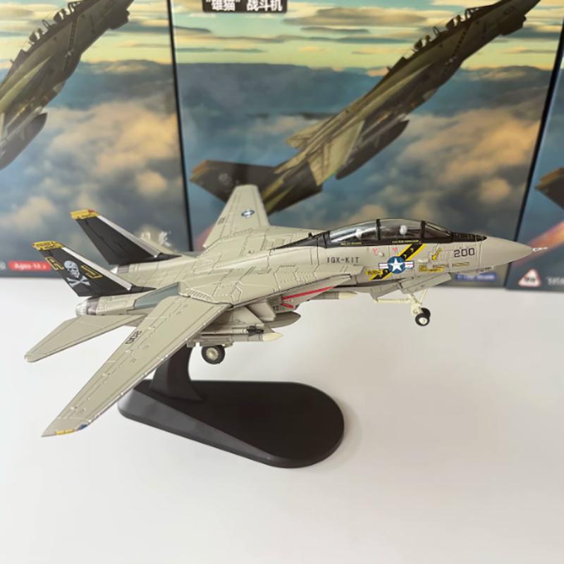 Wltk Diecast 1:100 Scale American F-14A F14 Tomcat Fighter Vf-84 Alloy Aircraft Model Variable Wing Hobby Souvenir Toy Gifts