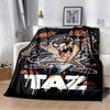 Fun Cartoon Tasmanian Devil Warm and Cozy Flannel Blanket—Ideal for Bedrooms, Sofas, Beds, Seats, Picnics, and Travel