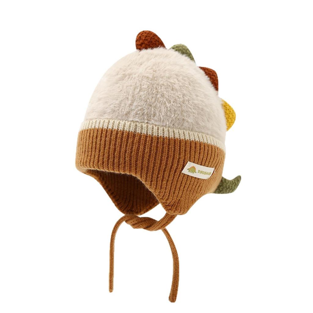 Dinosaur Knitted Winter Wool Hat: Warm, Cute & Colorful Ear Protection for Infants & Toddlers