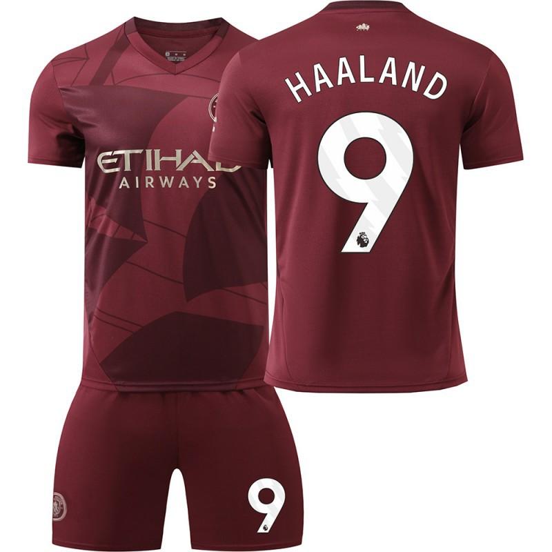 2425 Manchester City Jersey No. 9 Harland 17 De Braunet 10 Gralish Second Away Football Set