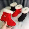 Designer Winter High Heels Cotton Boots for Kids Girl Daily Leisure Outdoor Snow Boots Warm Children Fur Shoes