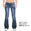Casual Lady Jeans Mid Waist Plus Size Flare Design Denim Pants for Daily Wear