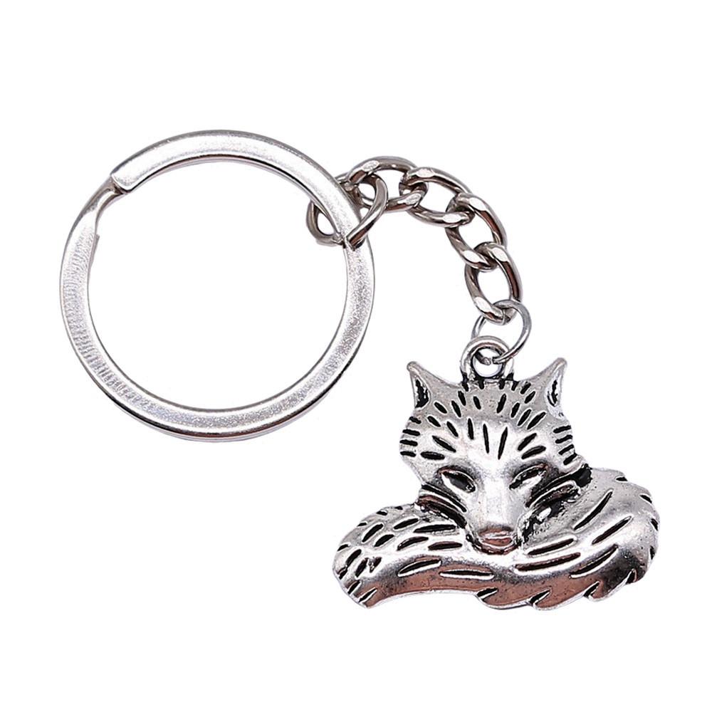 Bear Charm Tiger Keychain Wild Animal Pendants Key Ring 28mm