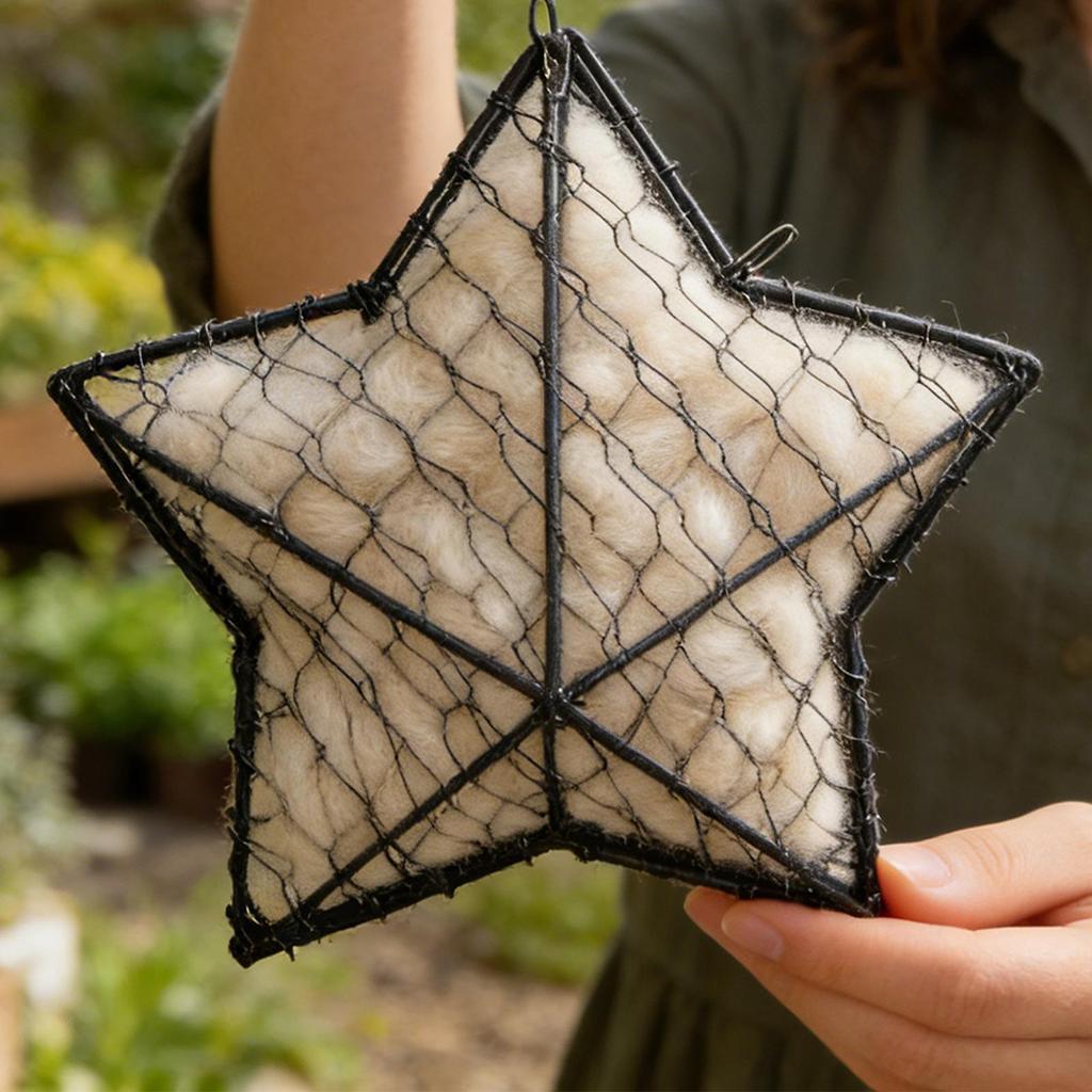 Bird Nesting Star Shape Iron Wire Hanging Basket Hanging Bird feedersMetal Bird Feeders Holder for Outdoor Garden Home