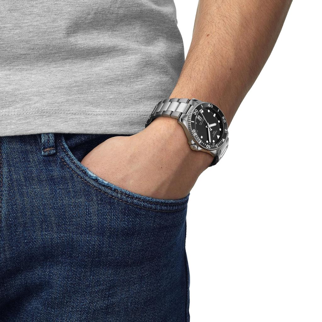 Tissot Watch Sea Star 1000 40MM [Authorized Import] Bracelet T1204101105100 Men's Black Dial