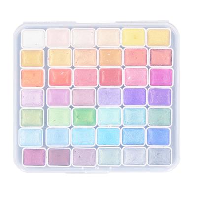Glitter Watercolor Paint Set Pearlescent Soluble Metallic Colors Watercolor Paint for Shimmer Highlighting Effect 42