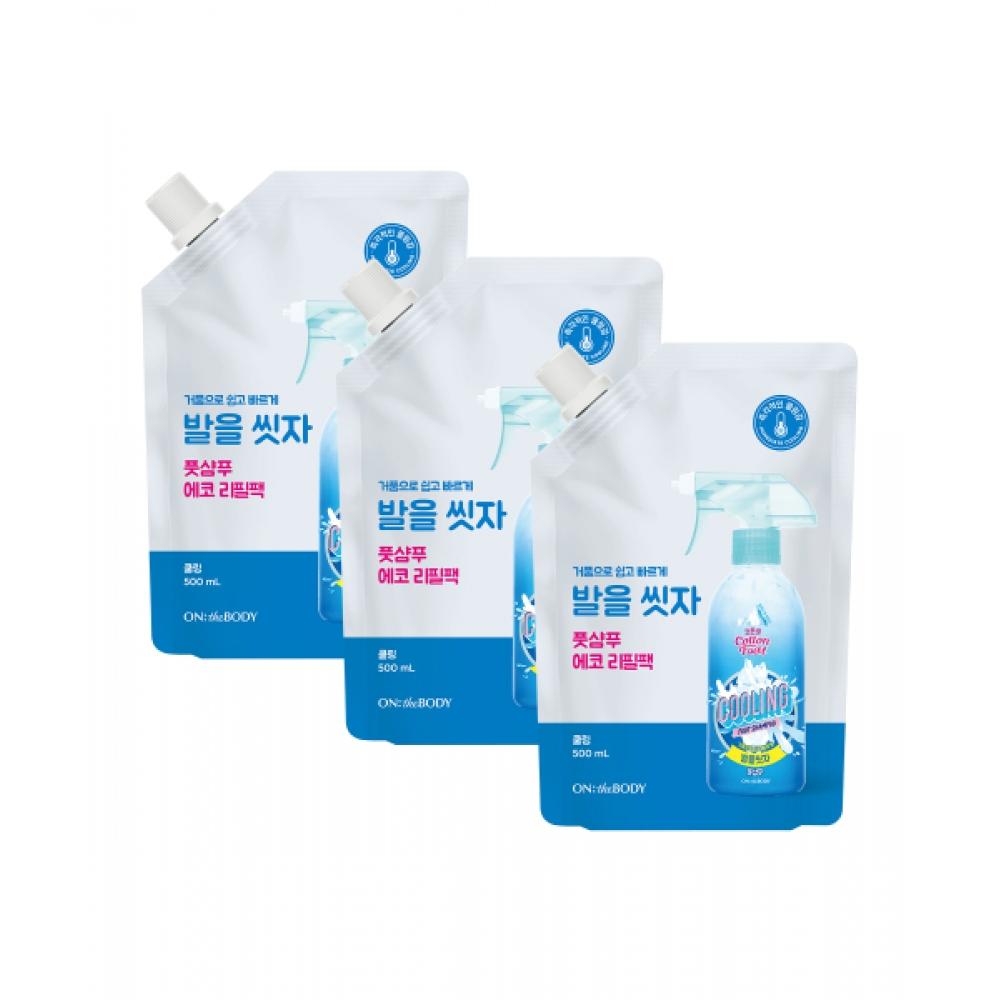 Onthebody Cotton Foot Let S waSh Feet Foot Shampoo Refill 500ml Cooling X 3 NONE