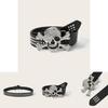 Punk Skull Leather Belt With Alloy Buckle For Men And Casual Wear