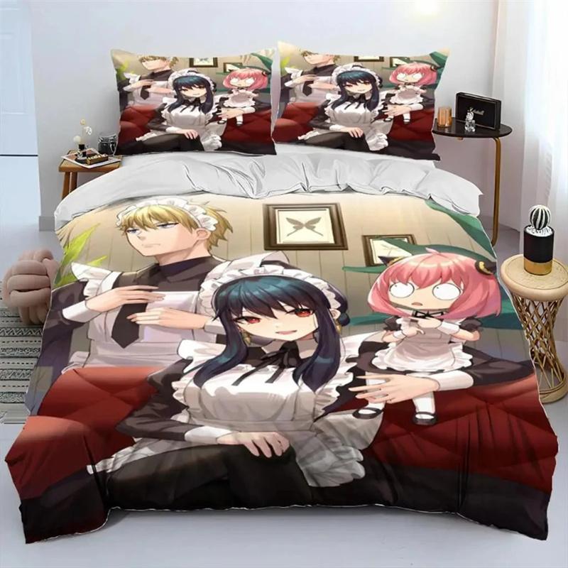 Anime SPY×FAMILY Anya Duvet Cover Set Soft All Season Bedding Comforter with Pillowcases Single Double Queen King Size