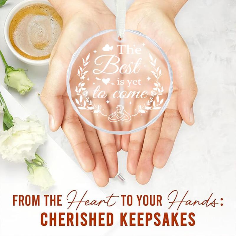 1pc/2pcs Engagement Gifts for Couple, Newly Wed Couples Gift, Glass Engaged Ornament, Just Engaged, Engagement Gift for Her, Bride, Bride To Be