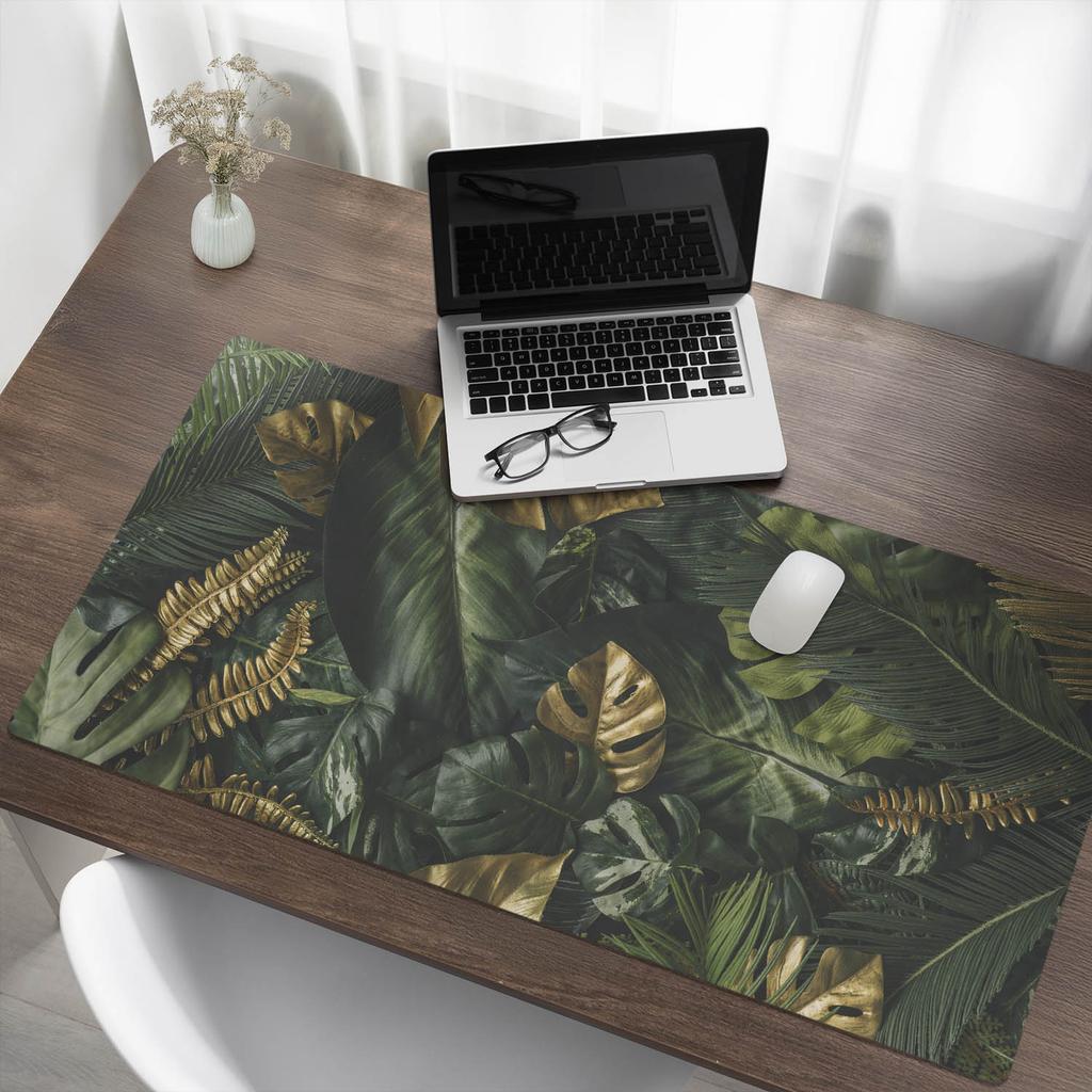 Desk Protector Mat Keyboard Mouse Tropical Leaves 120X60 Cm