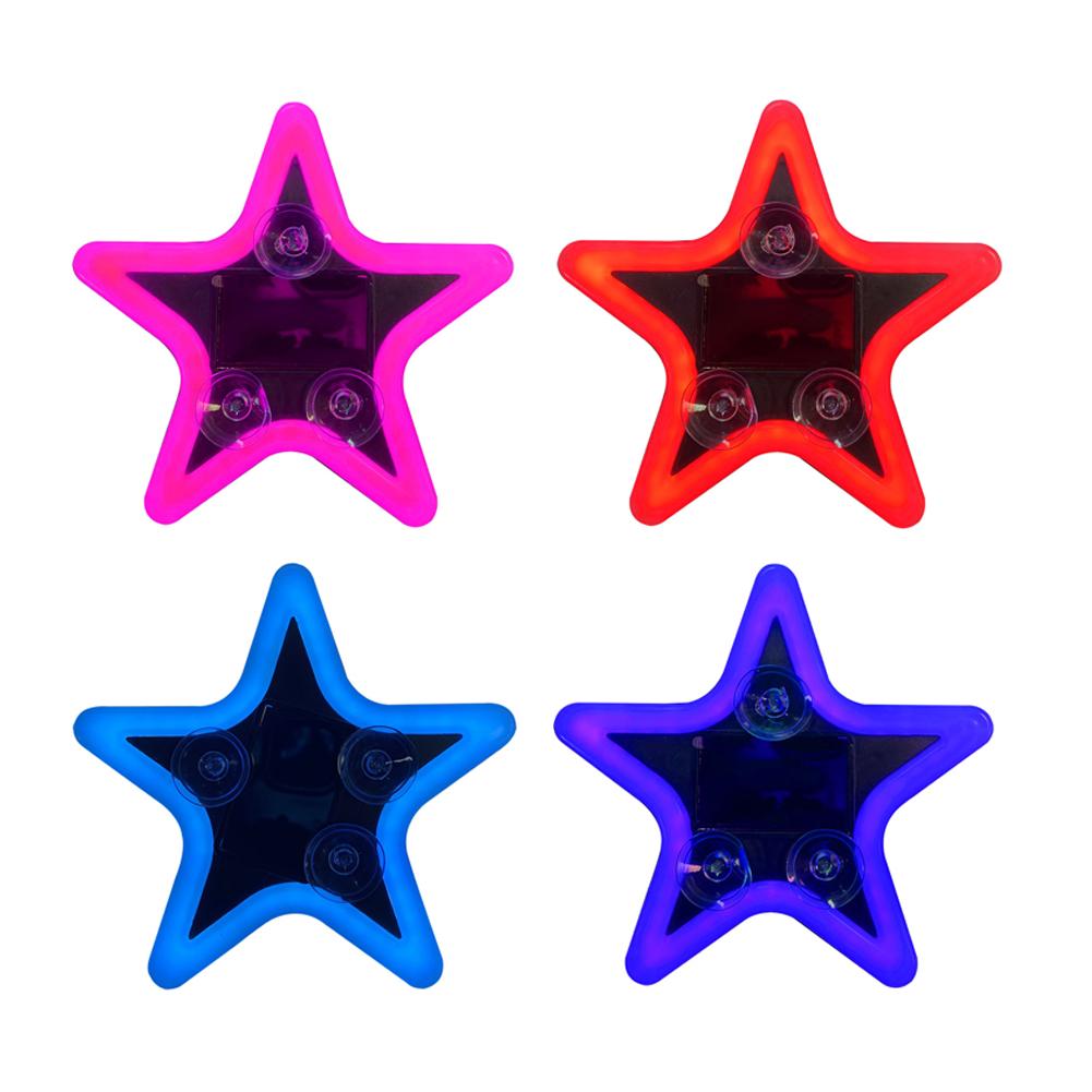 Solar Charging LED Car Window Lights Star Shaped Sparkling Mood Lights Neon Lights Car Interior Light Window Glowing Decoration