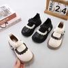Girls Princess Leather Shoes Spring Autumn Floral Ballet Flats Soft Sole Fashionable Toddler Shoes