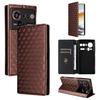 Cubic Grid Texture Flip Leather Phone Case