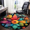 1pc Floral Mandala Office Round Area Rug, Under Office Chairs Bedroom Living Room Home Decor, Room Deco