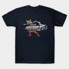 Men Black Print T-shirt Rocket No-Cut Transfer Paper Print Cotton Tshirt