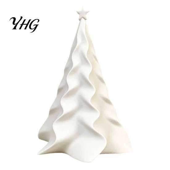 Decor de brad Top Stea Stratificat Ornament de Crăciun Pliat Imprimat 3D, Sculptură Decorativă Mică Ondulată pentru Birou Modernă de Sărbători cu Vârf pentru Casă