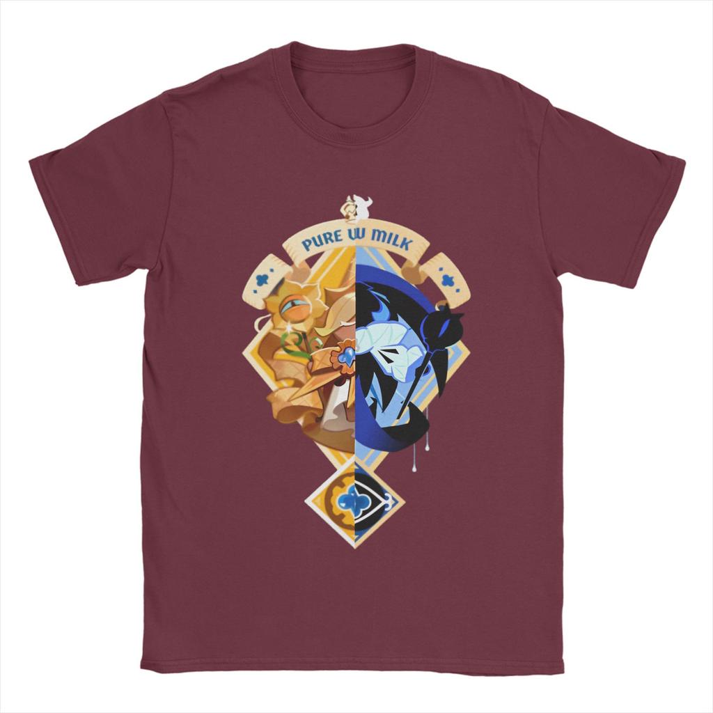 Shadow Milk Cookie TShirt for Men Cookie Run Kingdom Awesome Pure Cotton Tees Crewneck Short Sleeve T Shirts Clothing