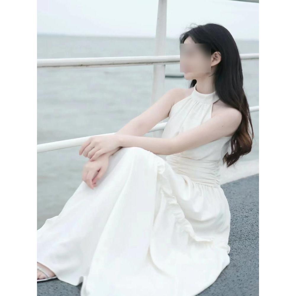 Beautiful Skirt Women's Summer New French Temperament High-end Waist Sleeveless Neck Dress