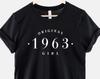 Original 1963 Girl Shirt, Born In 1963 T Shirt, Vintage 1963 Retro Tee, Custom Birth Year Gift