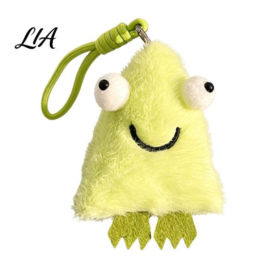 Flauschiges Cartoon-Hängeornament Niedlicher Tier-Plüsch-Schlüsselanhänger mit großen Augen, Dreieckiges Monster-Anhänger für Plüsch-Schlüsselanhänger Kinderrucksack, Weicher Taschenanhänger,