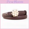 Womens Pearl Embellished Leather Belt Fashion Accessory For Casual And Office Wear