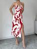 Spring/Summer New Arrivals USA Ins Style Printed Leopard Print Strappy Dress